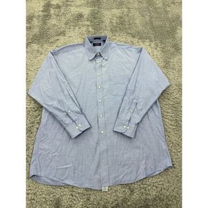 Vintage Chaps Ralph Lauren Dress Shirt Mens 17.5 34/35 Blue Classic Button Up